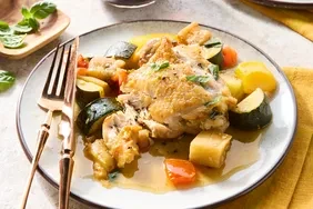 Baked Chicken Thighs with Ratatouille