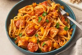 Spicy Cajun Chicken & Sausage Fettuccine