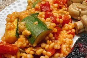 30-Minute Zucchini Tomato Israeli Couscous