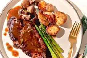 Pan-Seared Beef Chuck Steaks with Garlic Thyme Pan Sauce