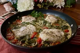 Creamy Tuscan Baked Fish