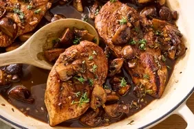 One-Pan Balsamic Chicken with Cremini Mushrooms